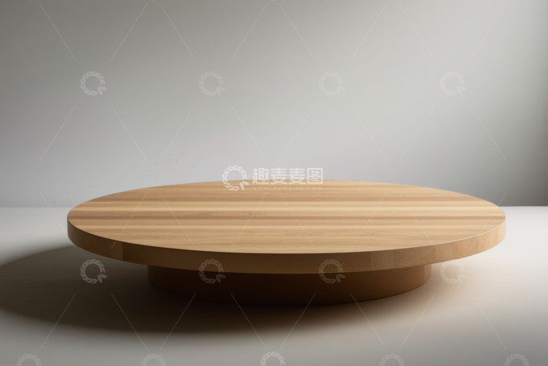 高清大图下载【趣麦麦图】简约圆形木质展示台