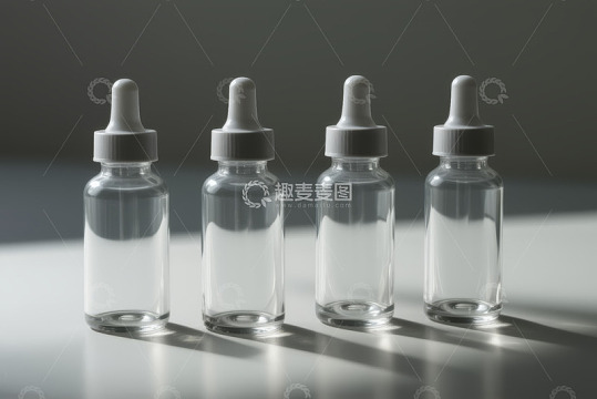 透明玻璃滴管瓶静物展示