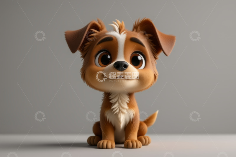 高清大图下载【趣麦麦图】可爱卡通小狗坐立形象