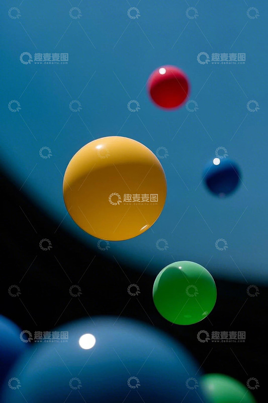 悬浮彩色球体背景素材