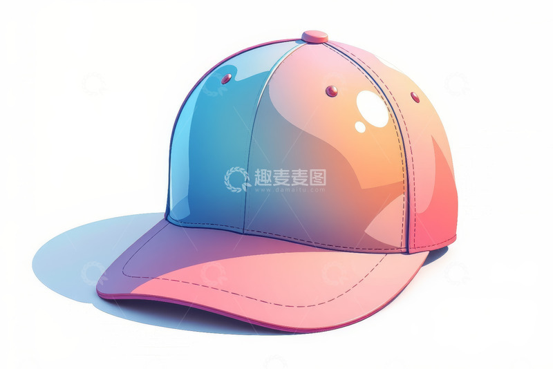 高清大图下载【趣麦麦图】彩色渐变棒球帽素材