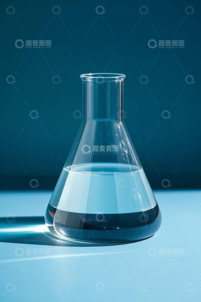 高清大图下载【趣麦麦图】实验室玻璃锥形瓶与液体