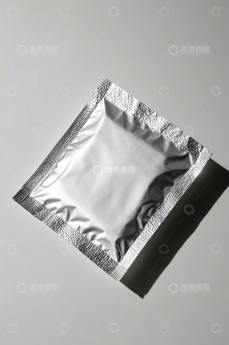 高清大图下载【趣麦麦图】银色包装铝箔袋特写