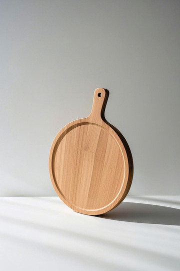 圆形木质砧板静物展示