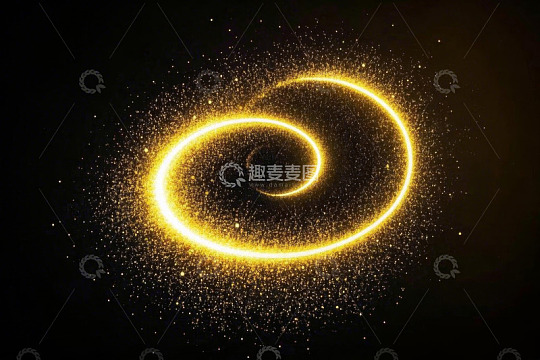 金色发光粒子螺旋抽象背景