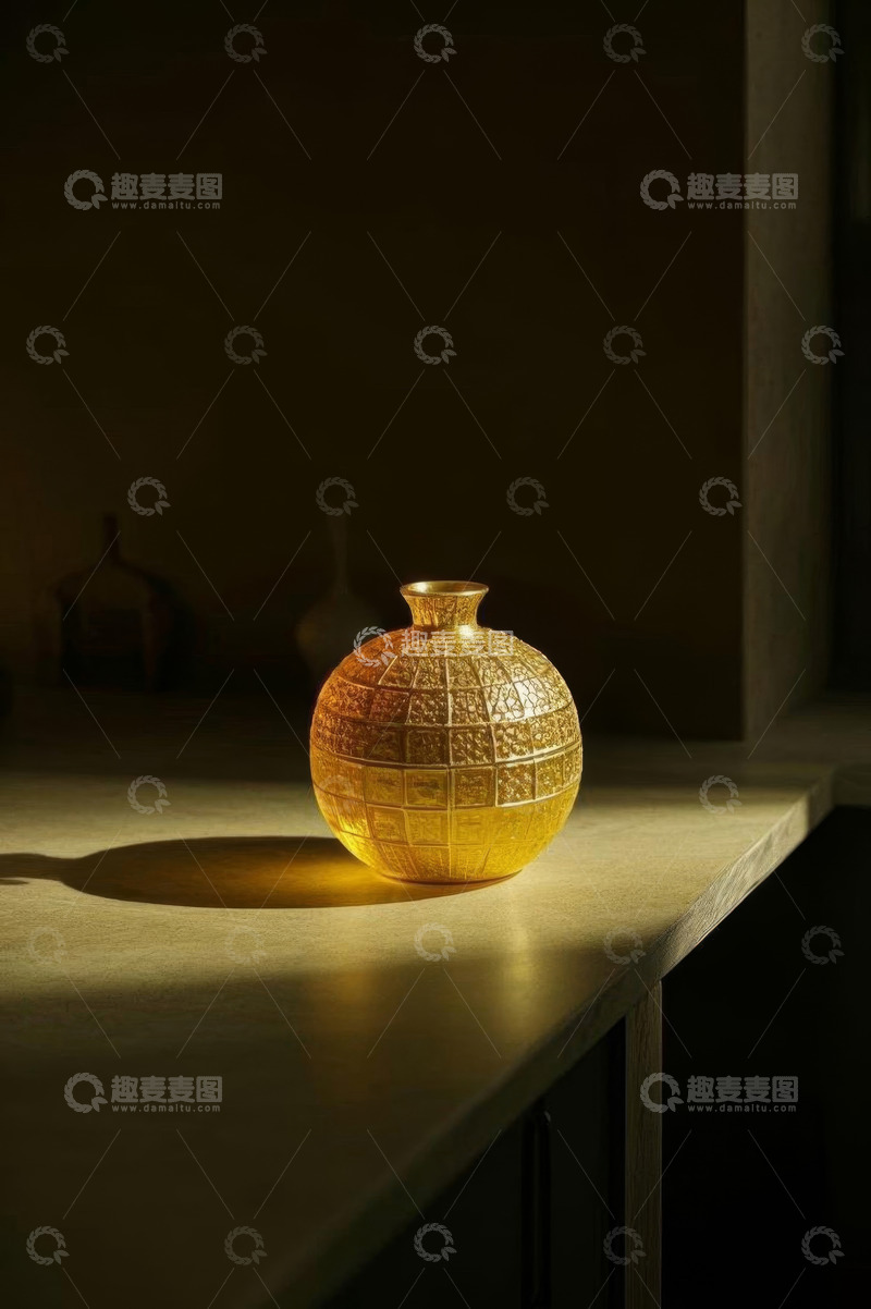 高清大图下载【趣麦麦图】台面上的装饰花瓶特写