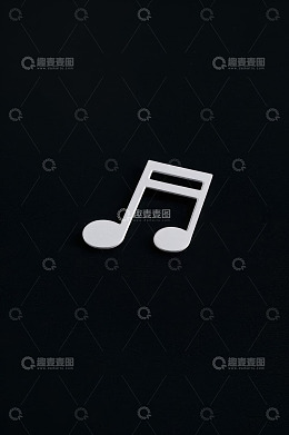 黑色背景上的白色音乐音符