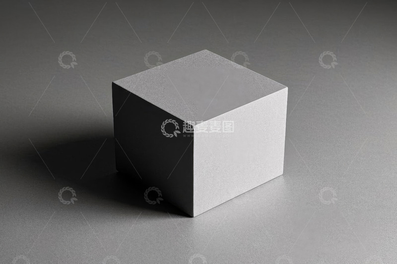 高清大图下载【趣麦麦图】灰色立方体静物展示