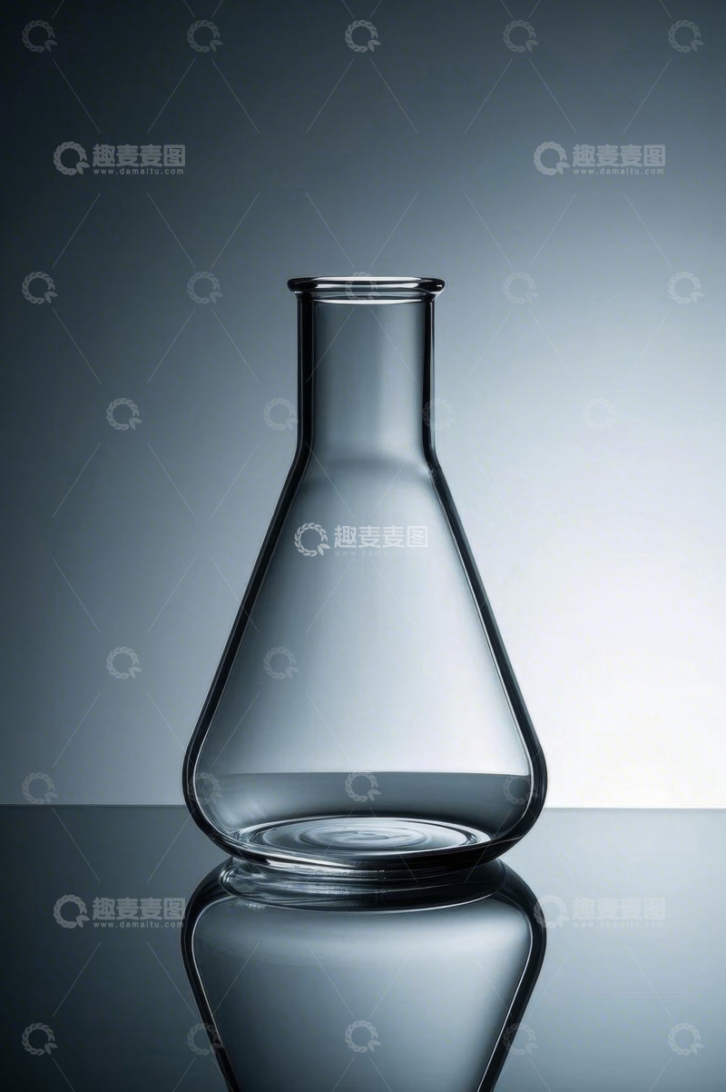 高清大图下载【趣麦麦图】实验室玻璃锥形瓶静物素材