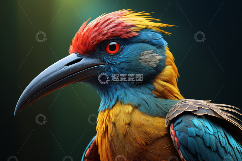 高清大图下载【趣麦麦图】色彩艳丽的鸟特写