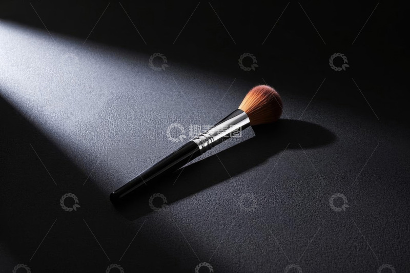 高清大图下载【趣麦麦图】黑色背景上的化妆刷特写