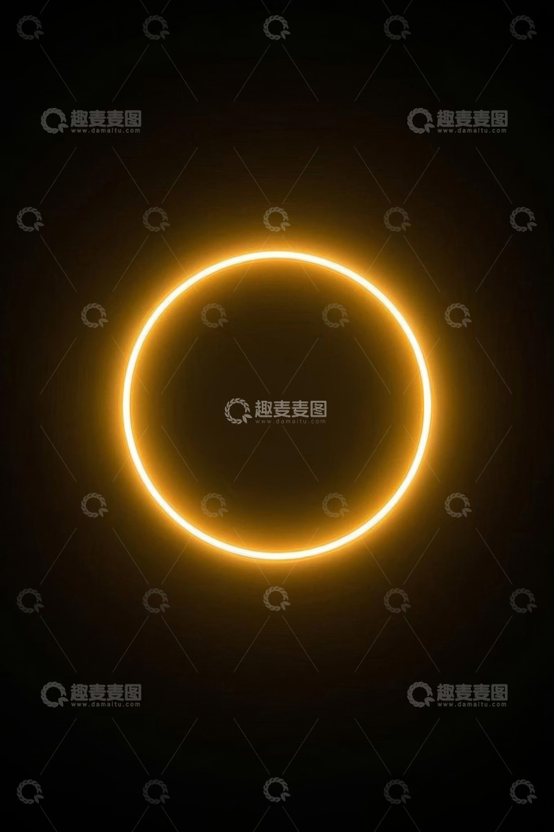 高清大图下载【趣麦麦图】黑色背景上的发光圆环