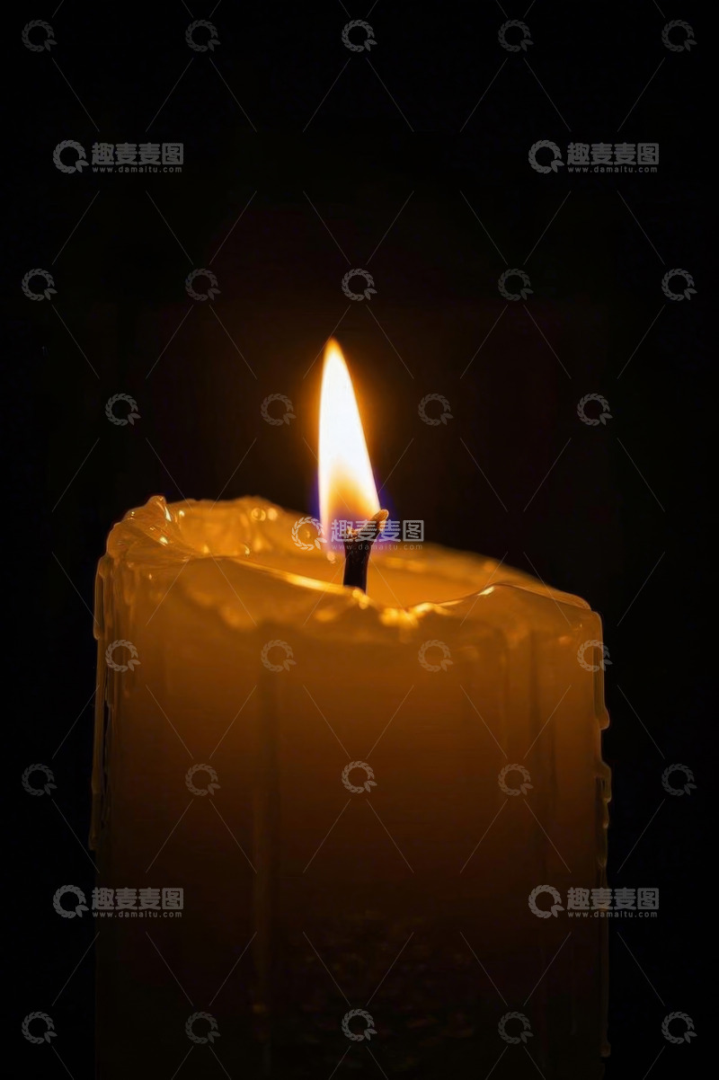 高清大图下载【趣麦麦图】燃烧的蜡烛特写