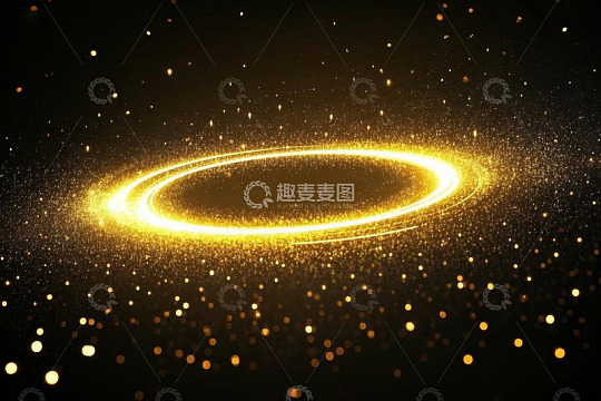 金色发光粒子环形背景素材