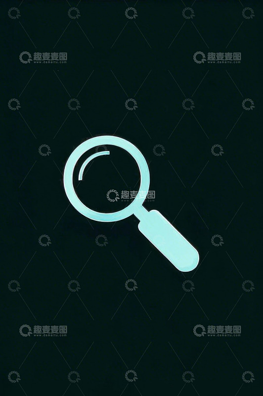 黑色背景放大镜图标