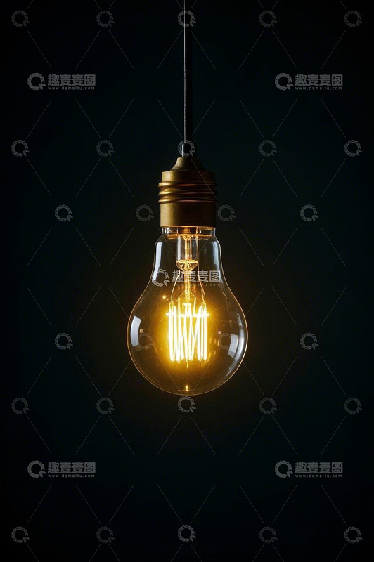发光的复古白炽灯泡