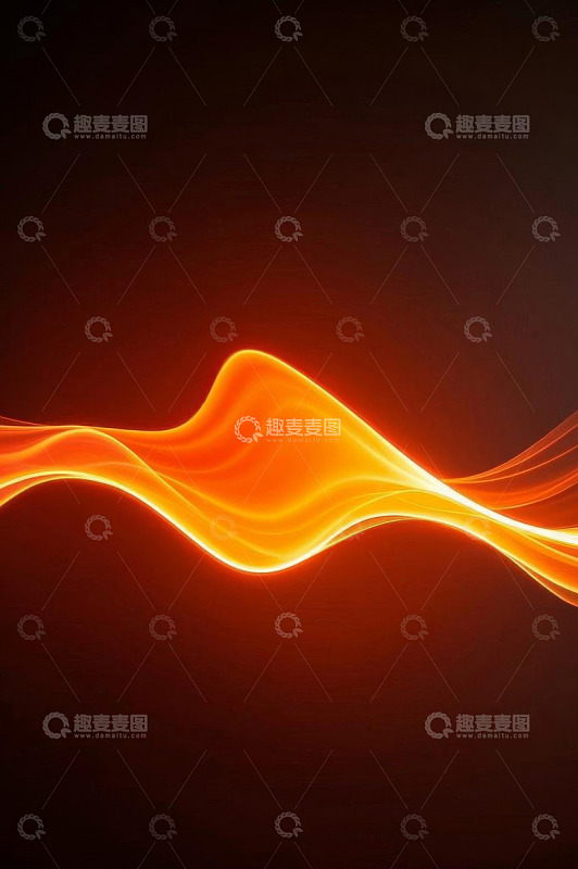 红色背景橙色光效波浪素材