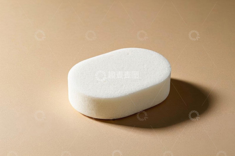 高清大图下载【趣麦麦图】白色化妆海绵静物特写
