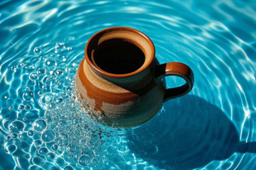 陶罐入水泛起气泡场景