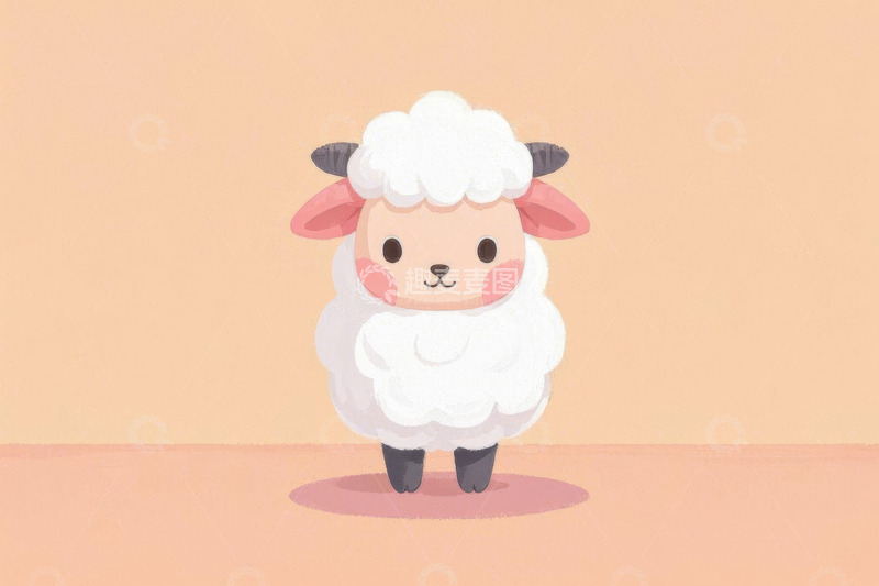 高清大图下载【趣麦麦图】卡通绵羊形象插画素材