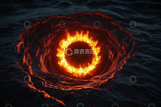 海面上火山喷发场景