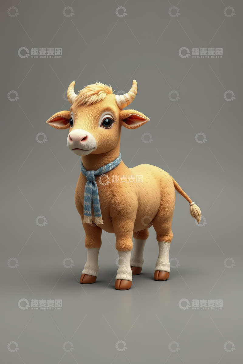 高清大图下载【趣麦麦图】卡通小牛形象素材