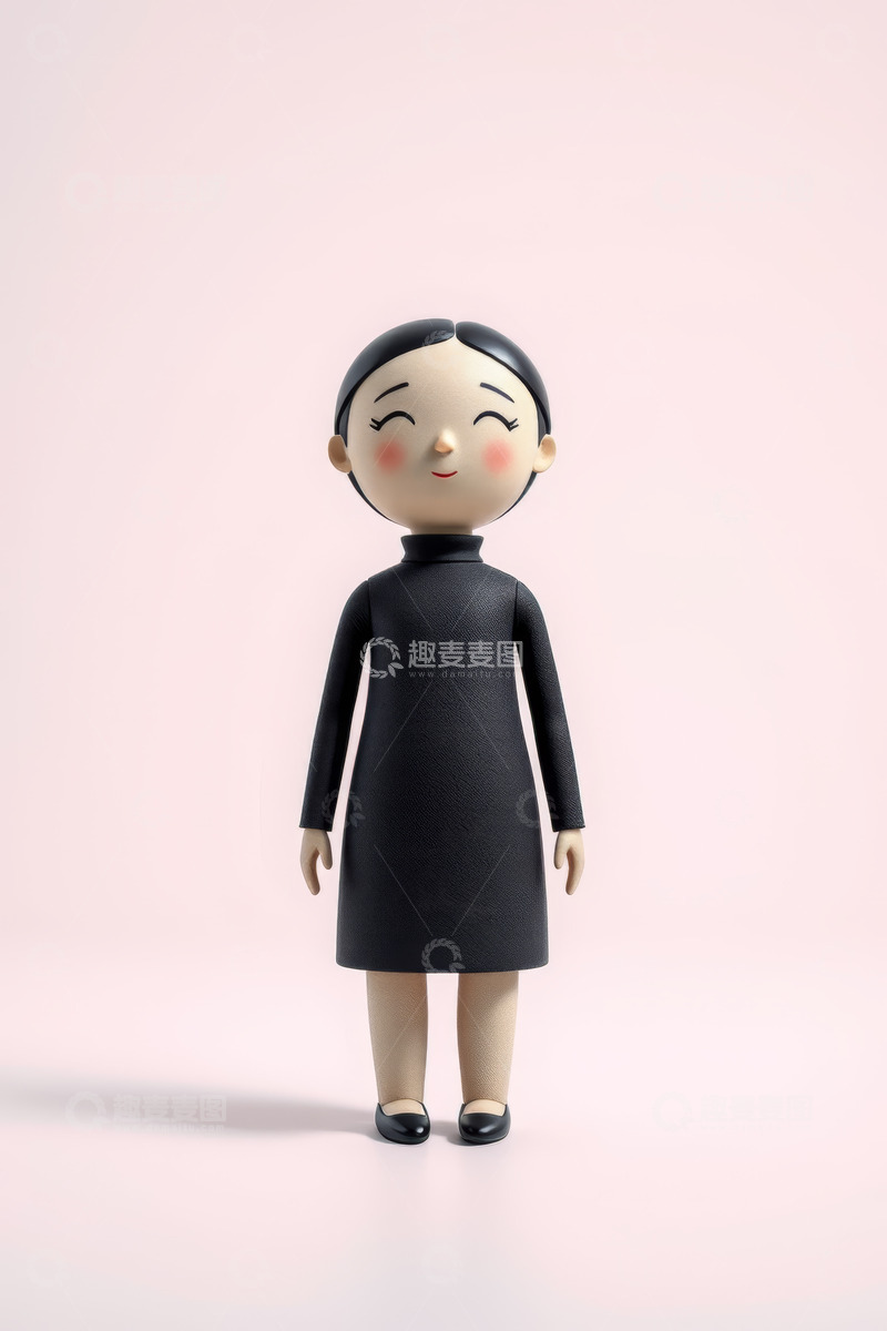 高清大图下载【趣麦麦图】站立的卡通女性人偶