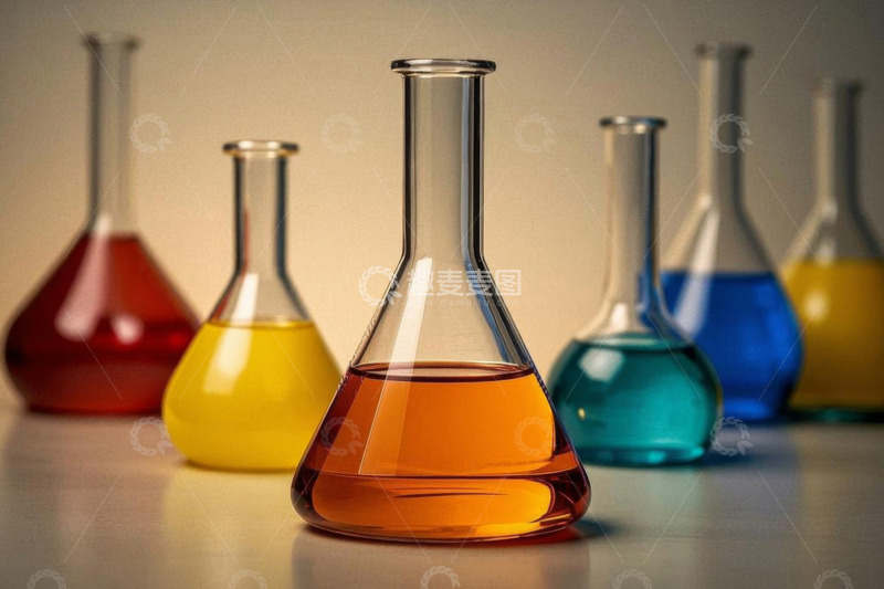高清大图下载【趣麦麦图】实验室彩色液体玻璃烧瓶