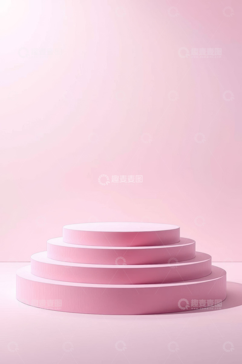 高清大图下载【趣麦麦图】粉色多层圆形展示台