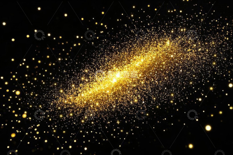 高清大图下载【趣麦麦图】黑色背景金色粒子效果