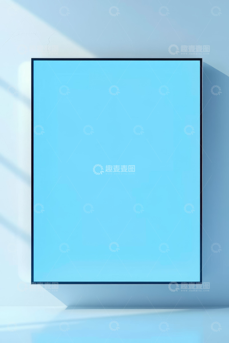 高清大图下载【趣麦麦图】蓝色现代方形装饰画效果图