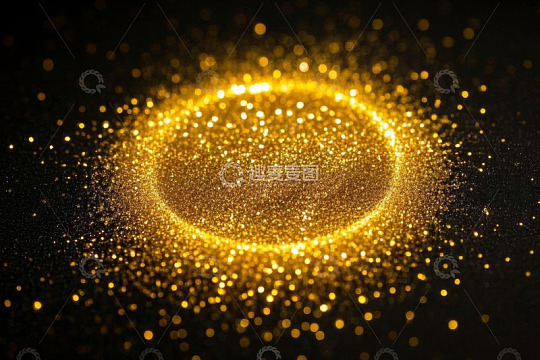 金色粒子发光圆形背景素材