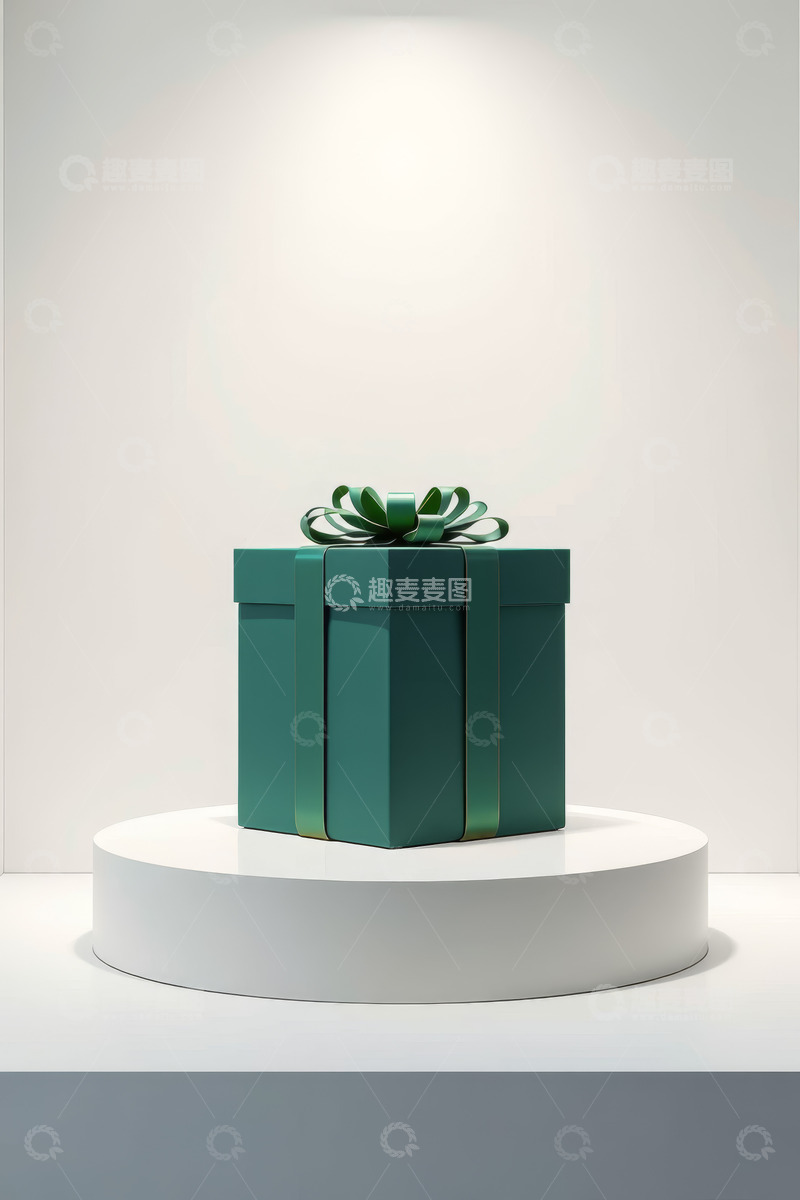 高清大图下载【趣麦麦图】绿色礼品盒展示