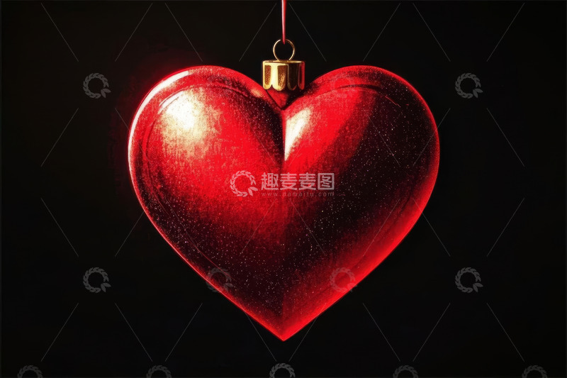 高清大图下载【趣麦麦图】红色心形装饰物特写