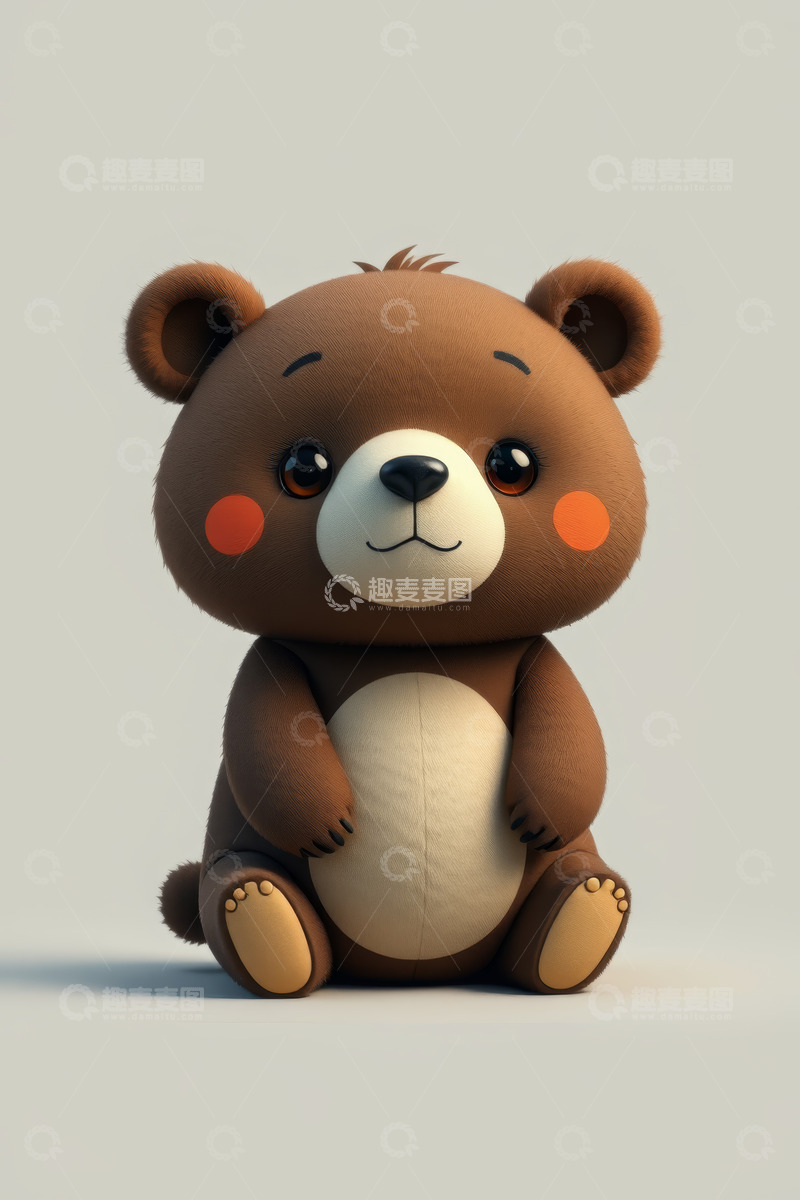 高清大图下载【趣麦麦图】可爱卡通小熊坐立形象