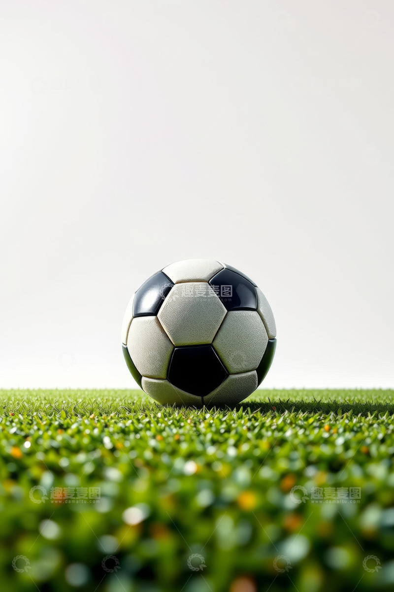 高清大图下载【趣麦麦图】绿茵场上的足球特写