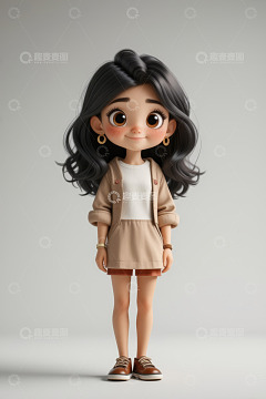 卡通风格女孩人物形象
