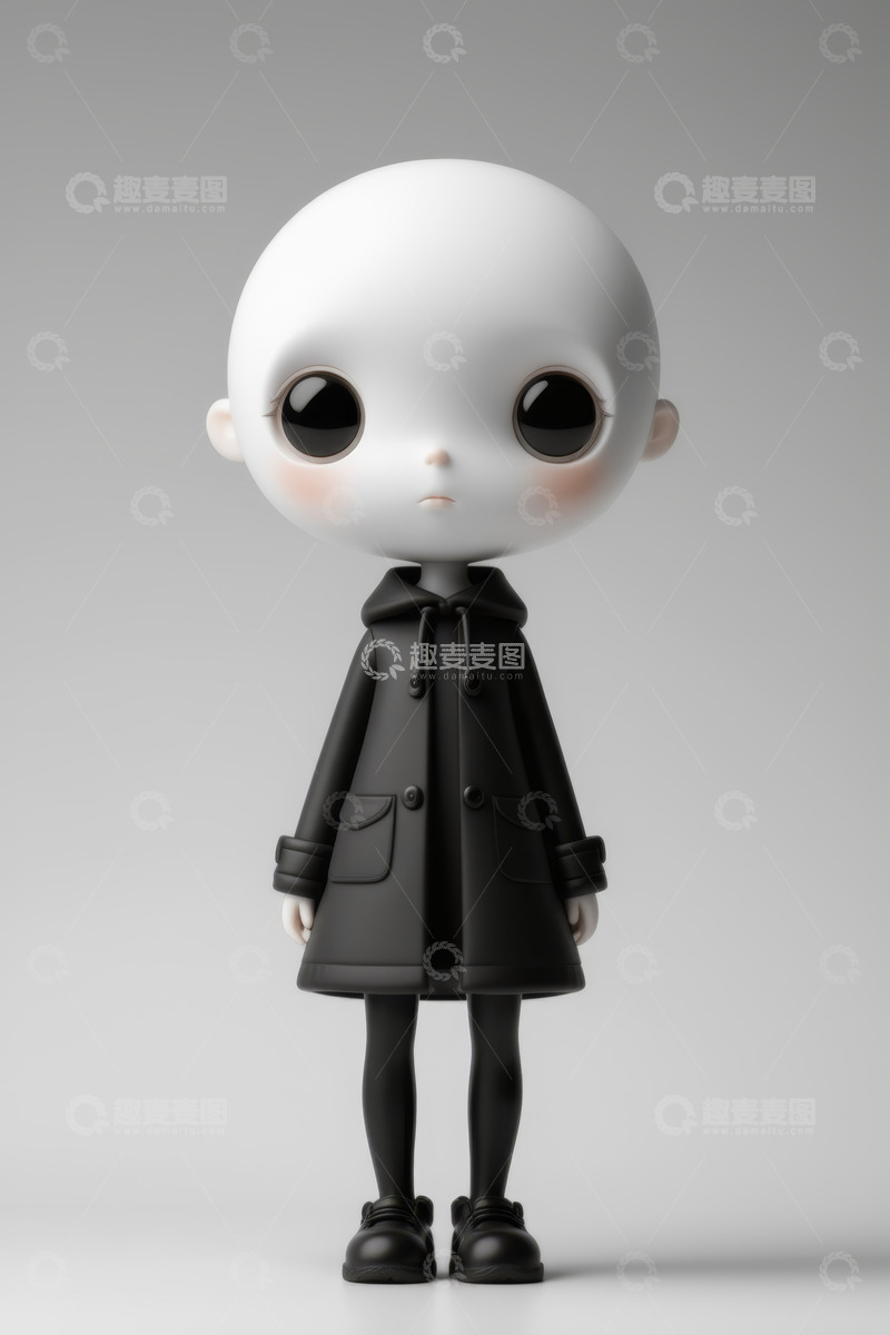 高清大图下载【趣麦麦图】卡通风格小女孩3D模型