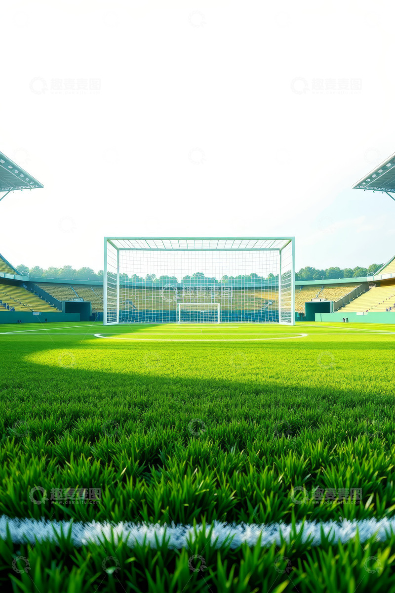 高清大图下载【趣麦麦图】绿茵足球场与观众席场景