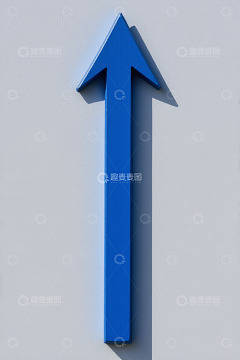 墙面蓝色向上箭头指示标志