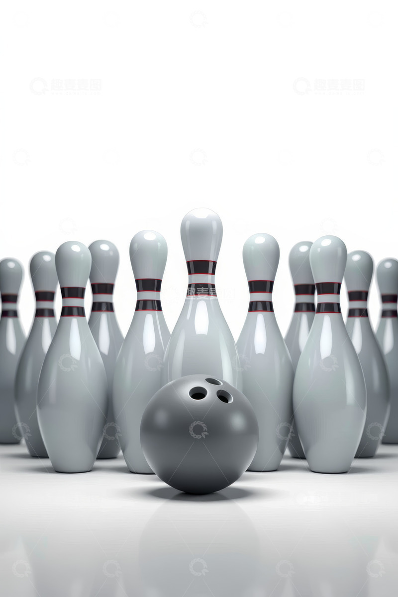 高清大图下载【趣麦麦图】保龄球与球瓶场景素材