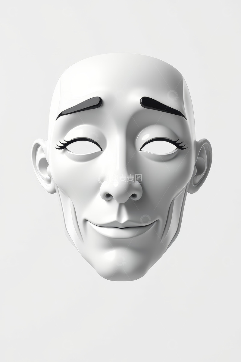 高清大图下载【趣麦麦图】白色面具面部特写