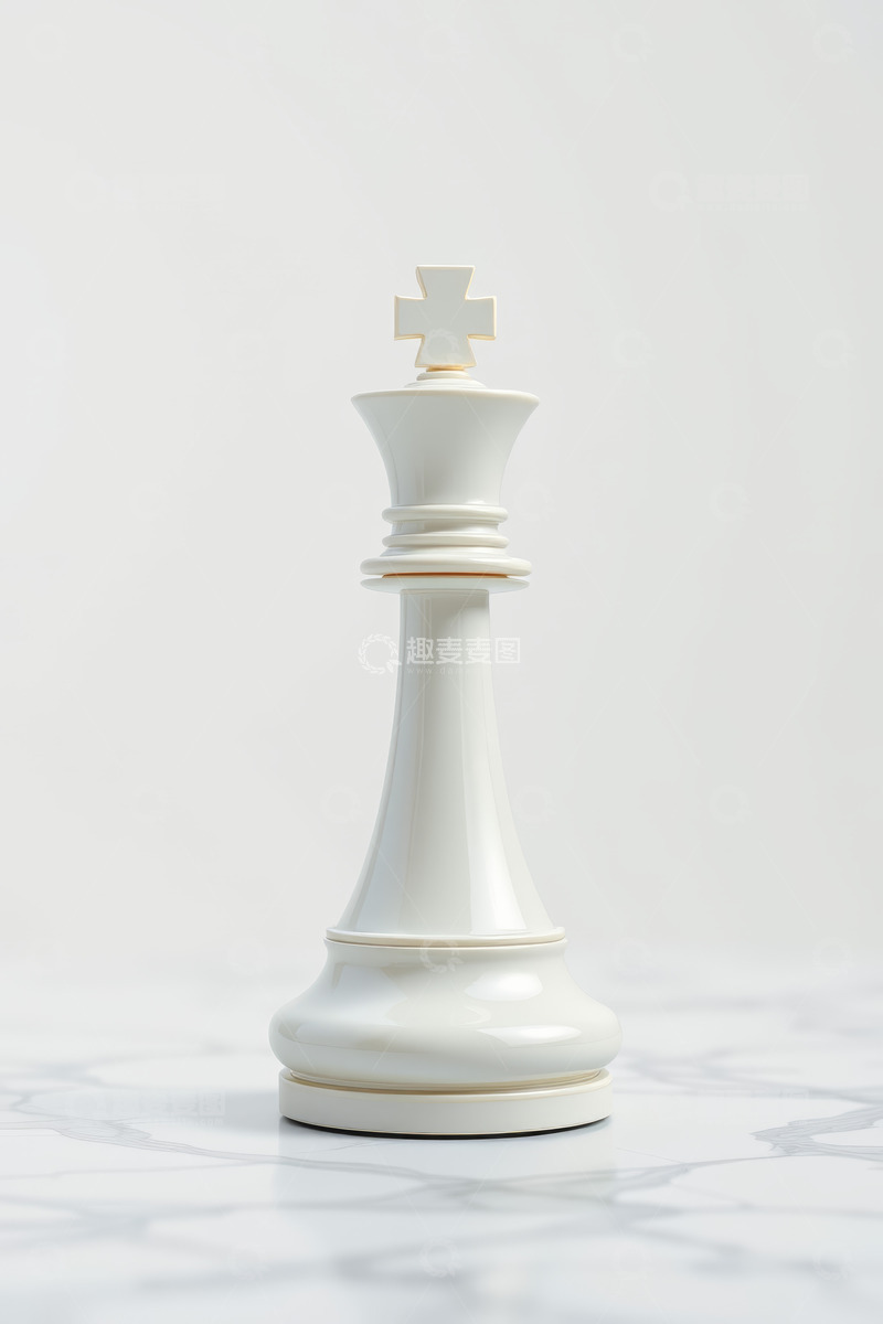 高清大图下载【趣麦麦图】白色国际象棋国王棋子特写
