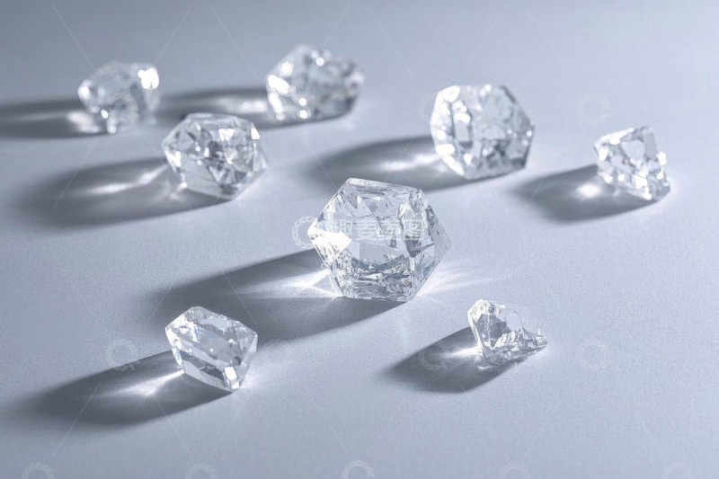 高清大图下载【趣麦麦图】多颗透明钻石特写