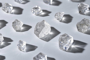 多颗钻石微距特写