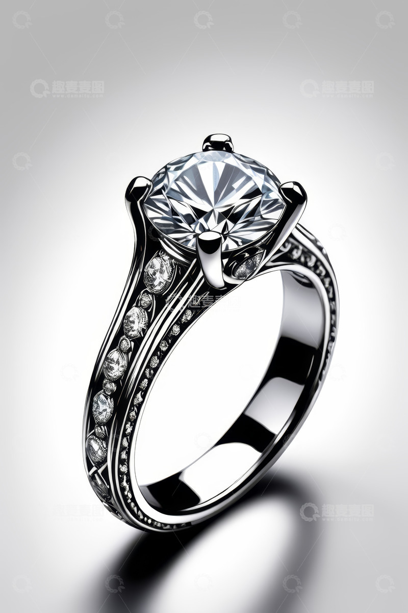 高清大图下载【趣麦麦图】精美钻石戒指特写
