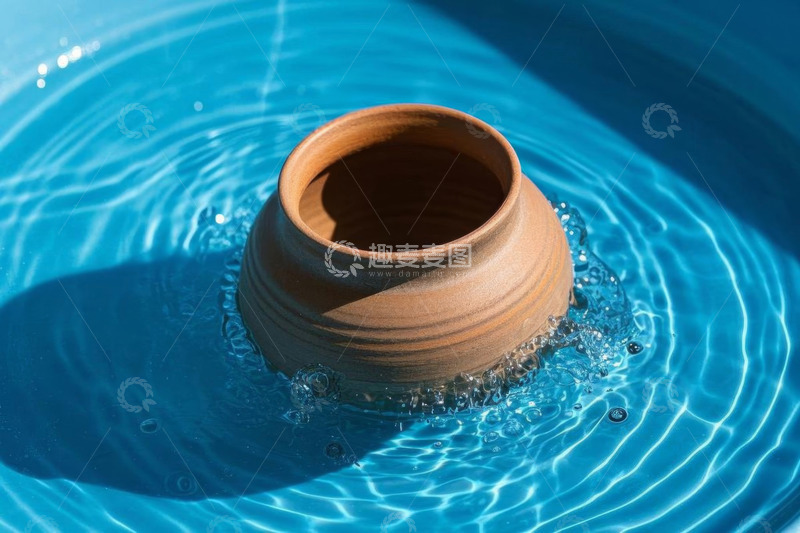 高清大图下载【趣麦麦图】水中的陶艺陶器