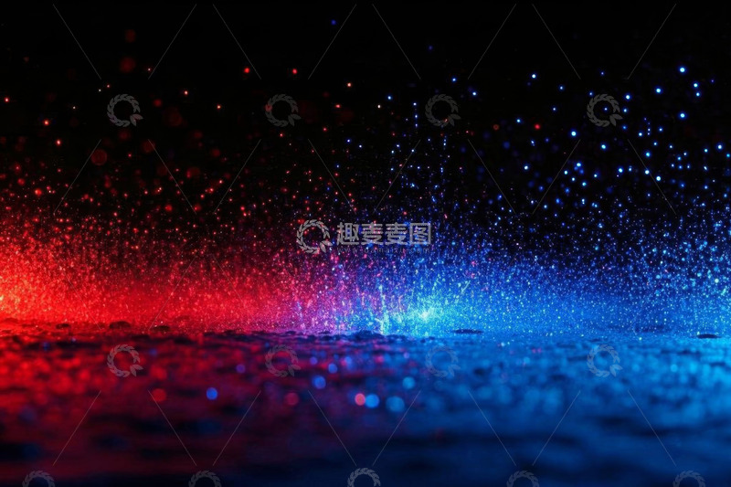 高清大图下载【趣麦麦图】红蓝发光粒子背景