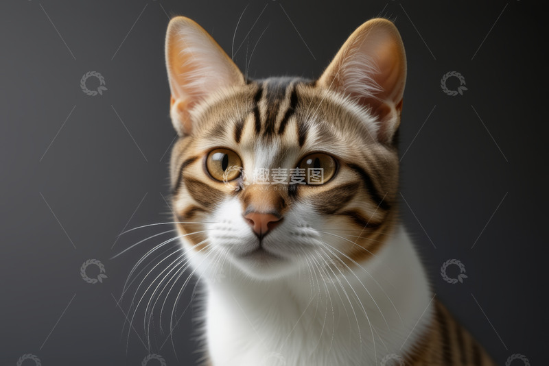 高清大图下载【趣麦麦图】特写条纹猫宠物照片