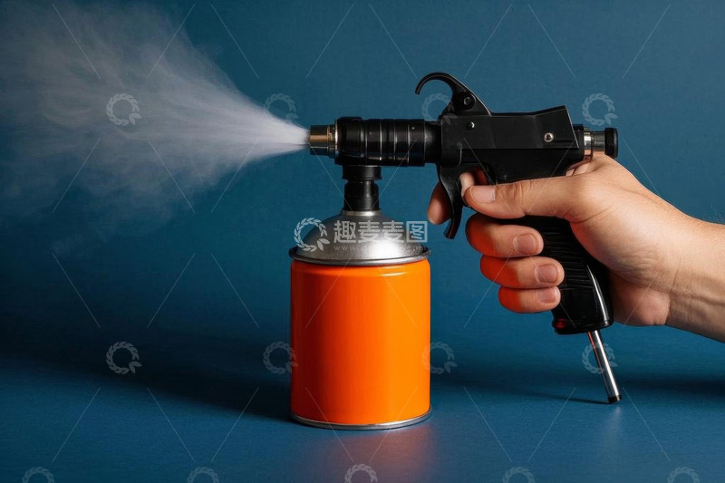 高清大图下载【趣麦麦图】手持喷枪喷洒液体画面